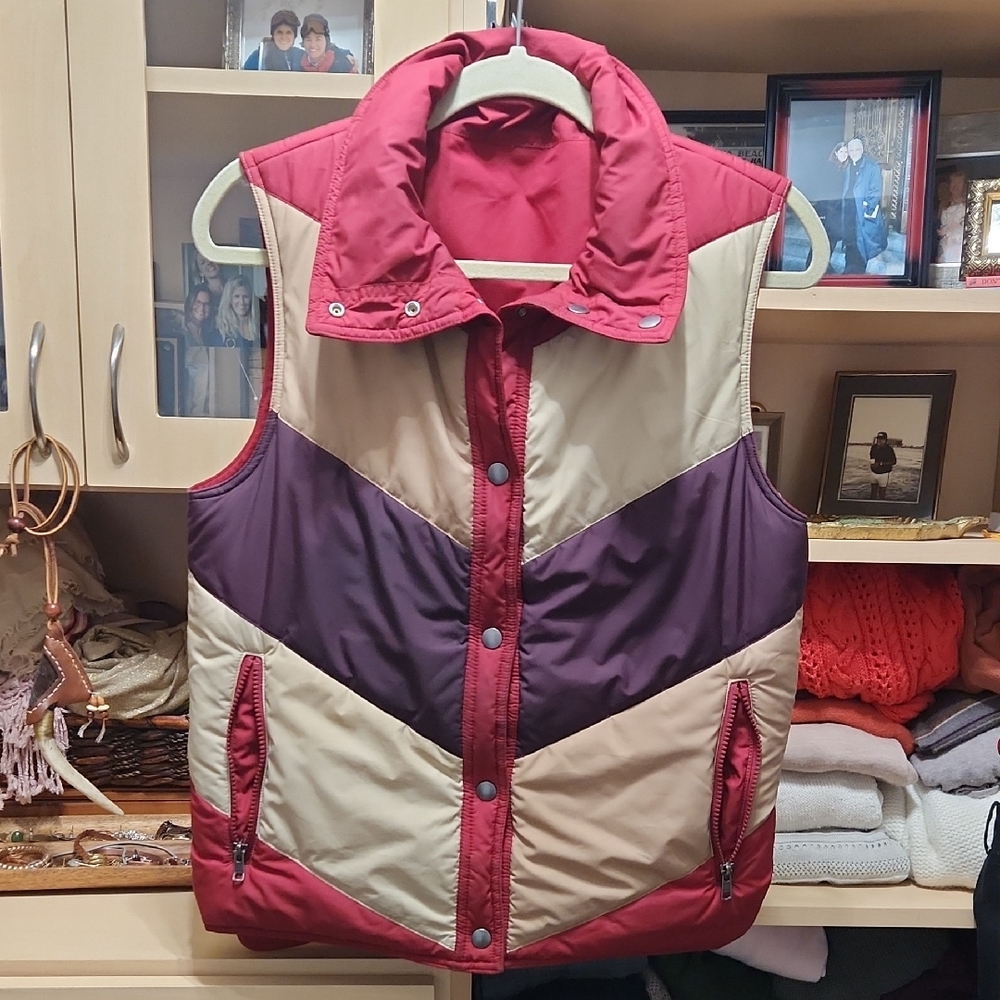 Patagonia Women's Red and Tan Vest
